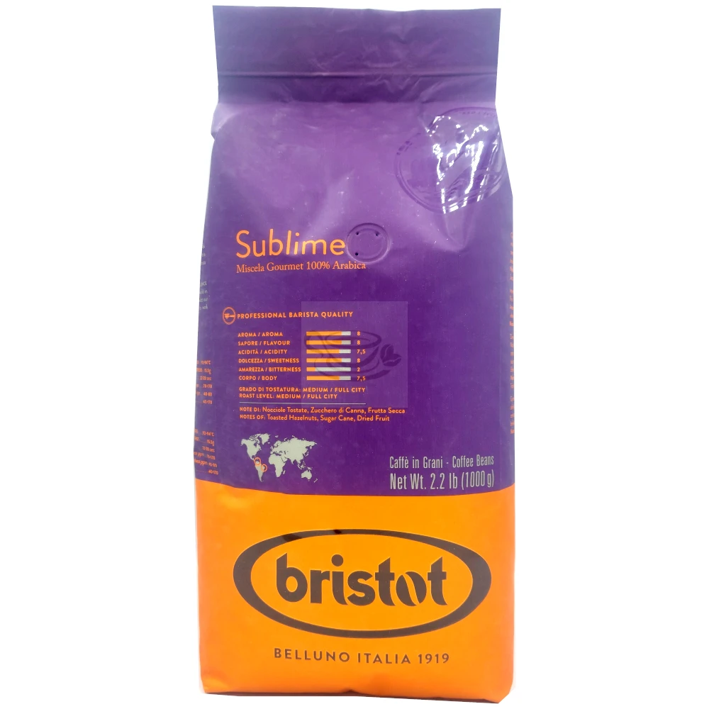 Bristot Sublime 100% Arabica 1kg Coffee Beans 2 Bristot Sublime 100% Arabica 1kg Coffee Beans - Image 2