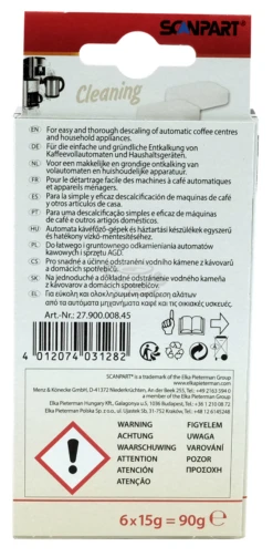 Scanpart Descaling Tablets -Coffee Drink Store scanpart ontkalker achterkant